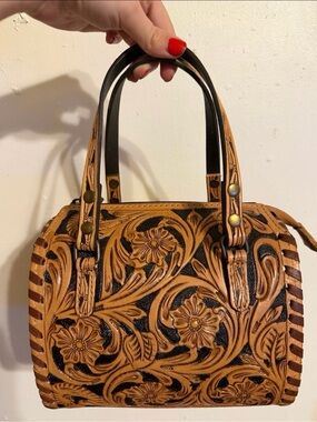 Western Linen Mini Tan and Black Speedy
